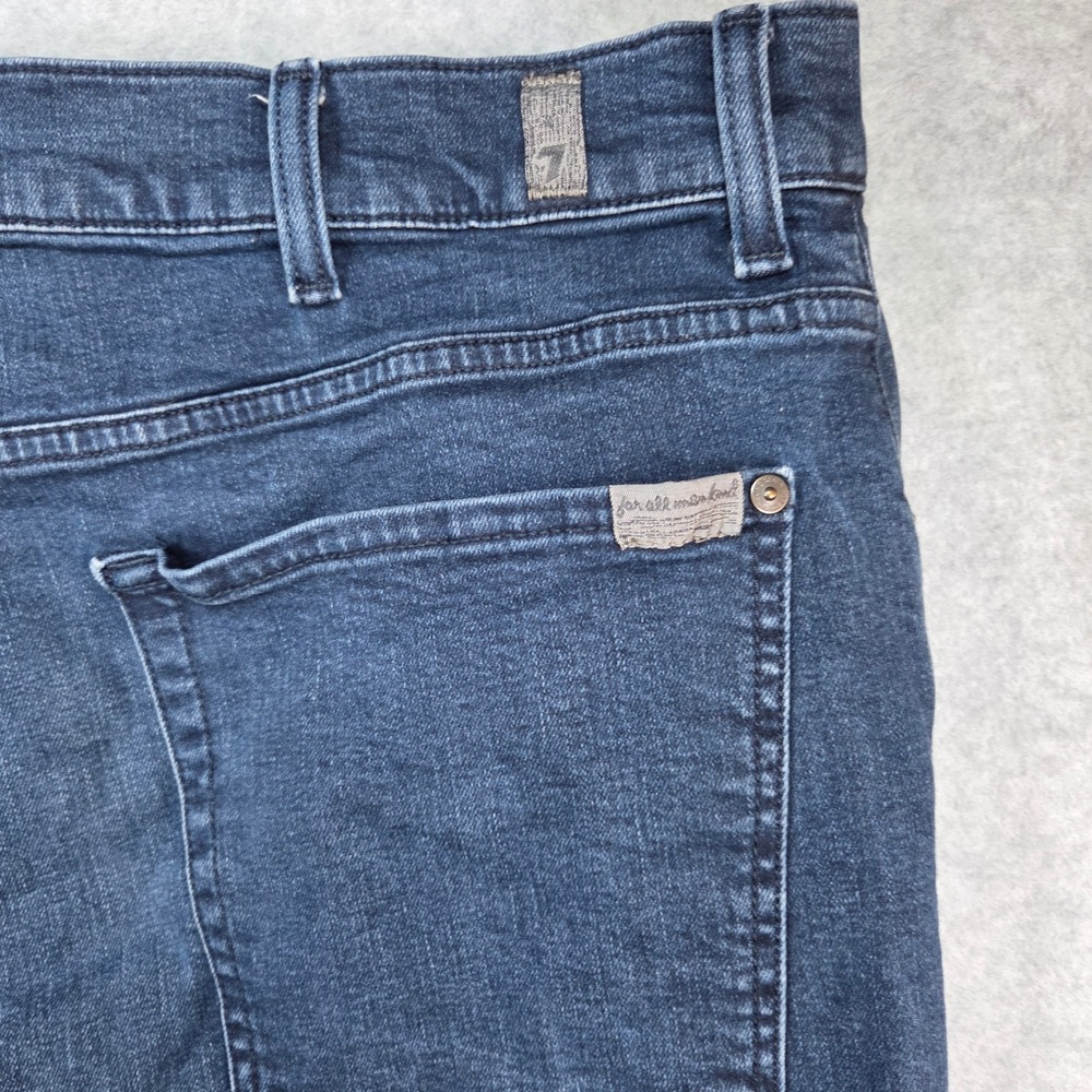 7 For All Mankind Austyn Jeans Womens 36 Dark Wash Relaxed Straight Stretch - Picture 9 of 9